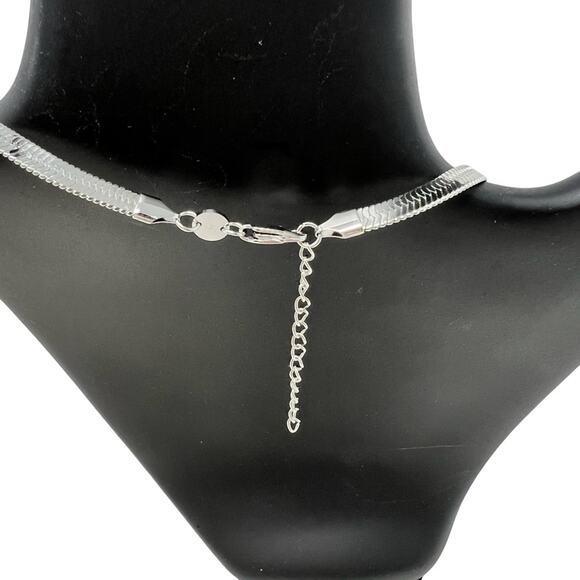 Jennifer Zeuner Jewelry Herringbone Necklace Silver IP Plating Brass Classic NEW - Picture 4 of 9